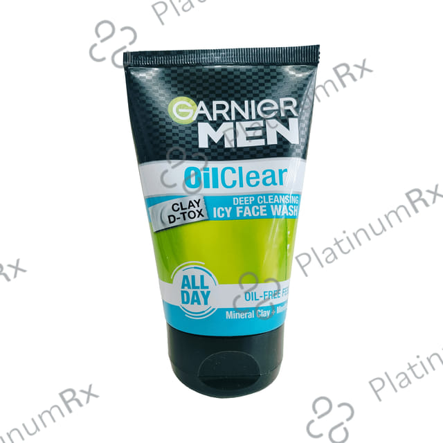 Garnier Men Face Wash Oil Clear Clay D-Tox Icy