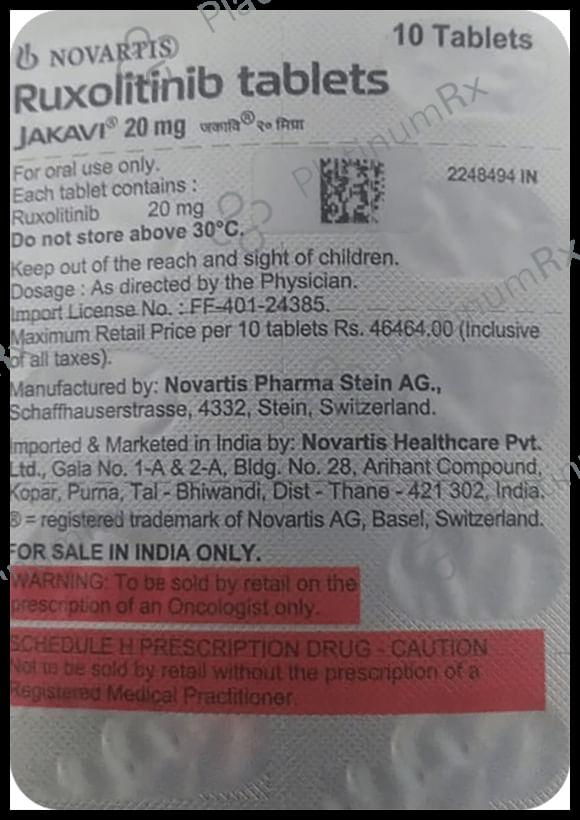 Jakavi 20mg Tablet 10 Tablet