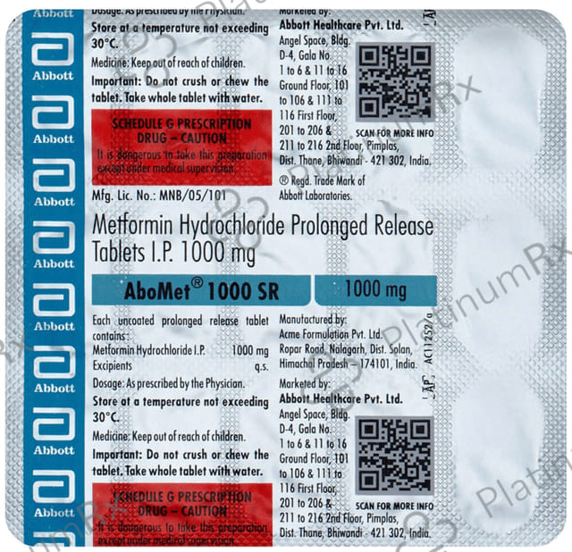 Abomet 1000mg Tablet SR 15s