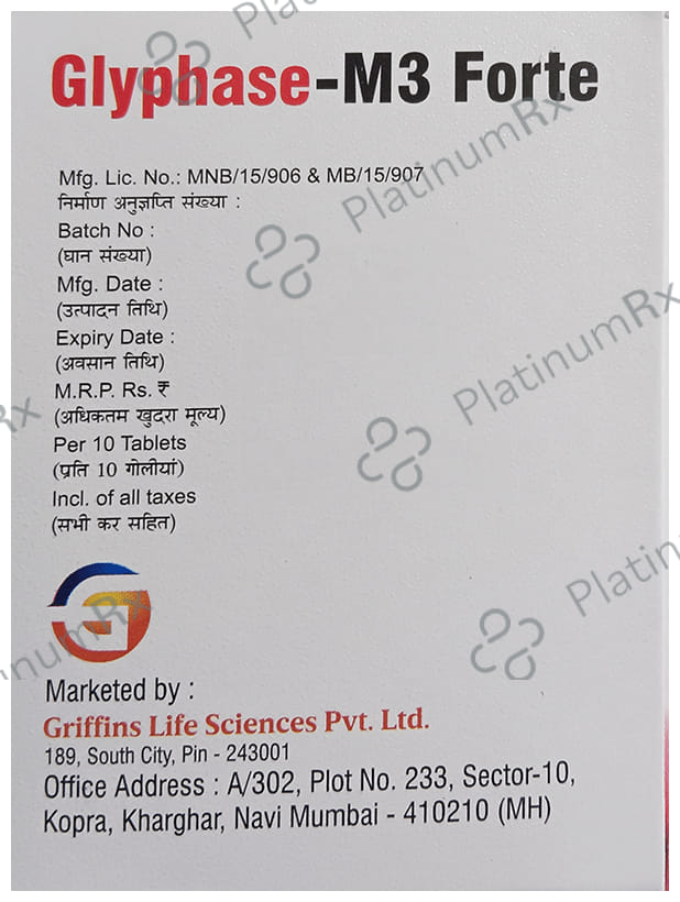 Glyphase M3 Forte Tablet PR 10s