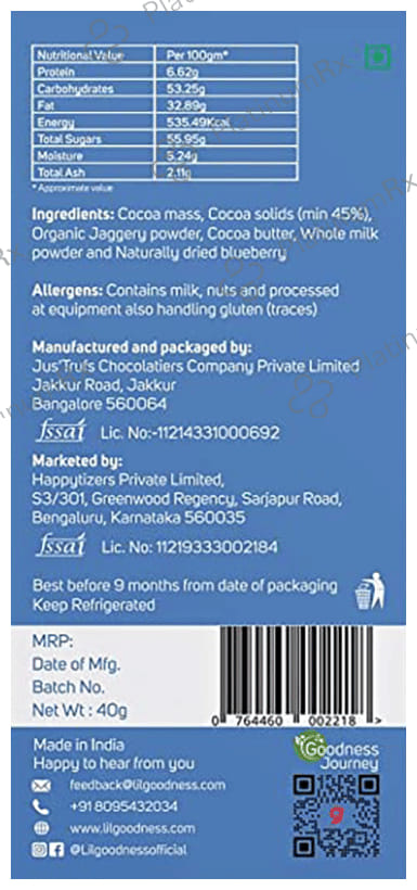 Lil Goodness Prebiotic Jaggery Chocolate Cranberry