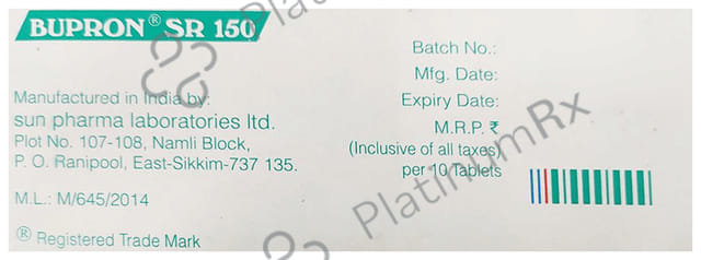 Bupron SR 150mg Tablet 10s