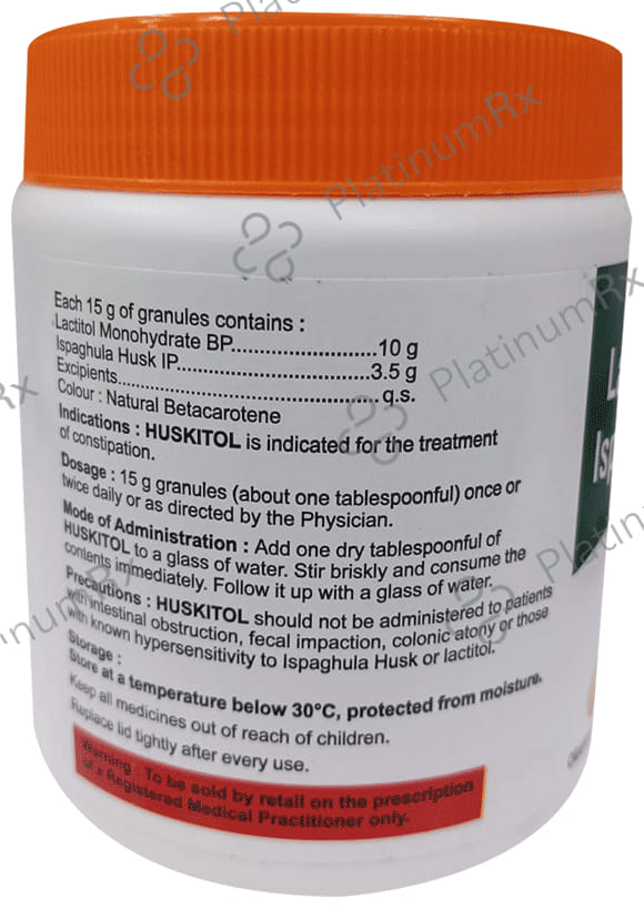 Huskitol Orange Flavour Sugar Free Granules 180gm