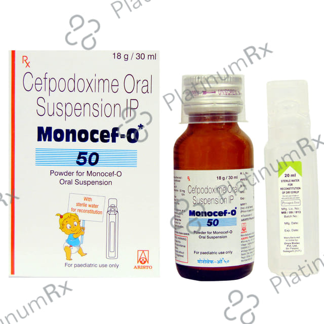 Monocef O 50mg Pineapple Peppermint Flavour Suspension 30ml
