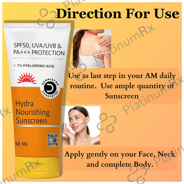 Dermistry 1% Hyaluronic Acid Sunscreen SPF 50 Aqua Gel 50ml