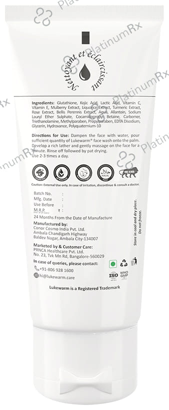 Lukewarm Glutathione Face Wash