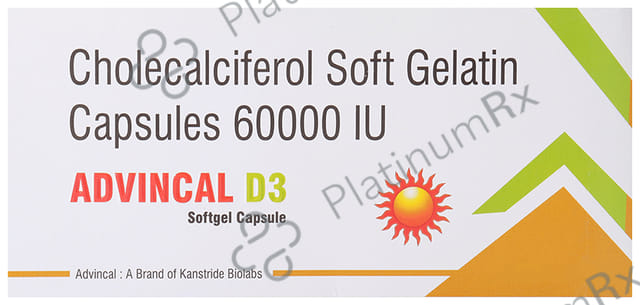 Advincal D3 60000IU Soft Gelatin Capsule 4s
