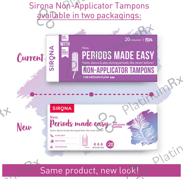 Sirona Now Periods Made Easy Premium Digital Tampons Regular 20s