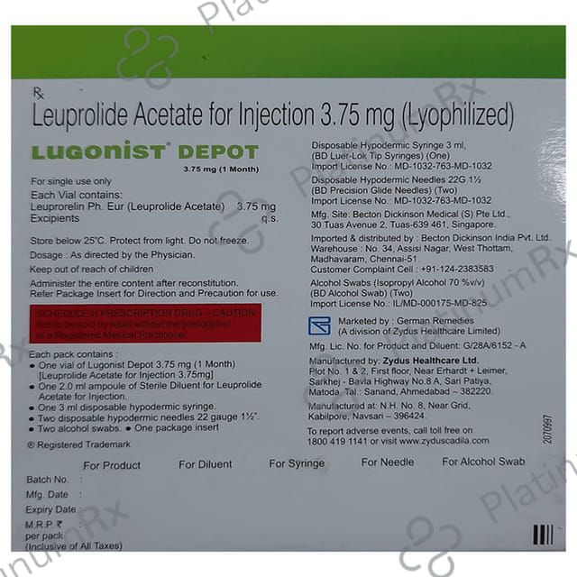 Lugonist Depot 3.75mg Injection