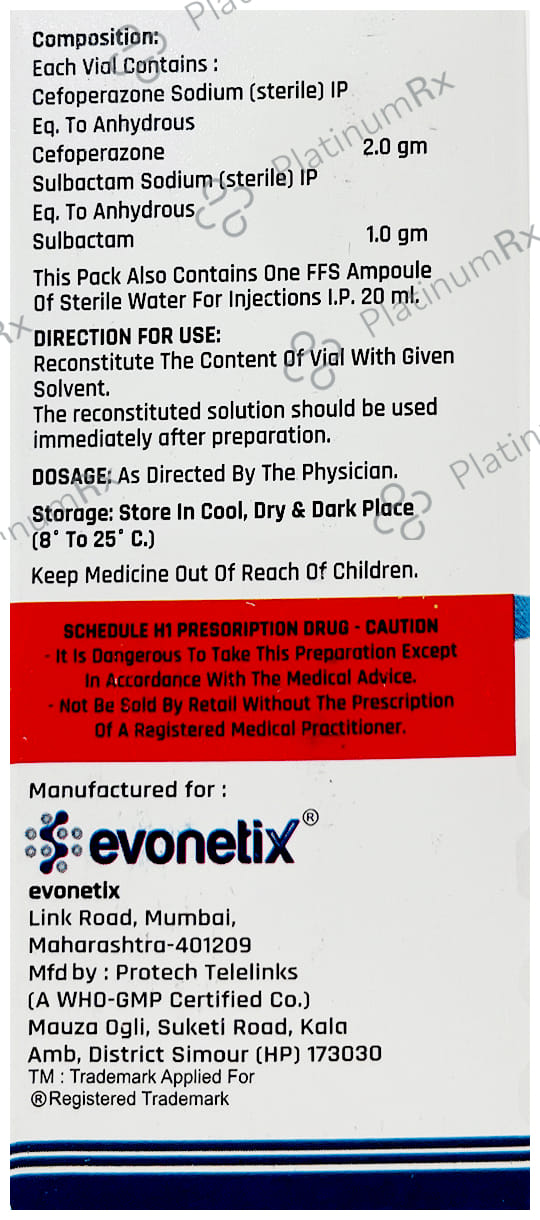 Vonet 3 2000/1000mg Injection 1s