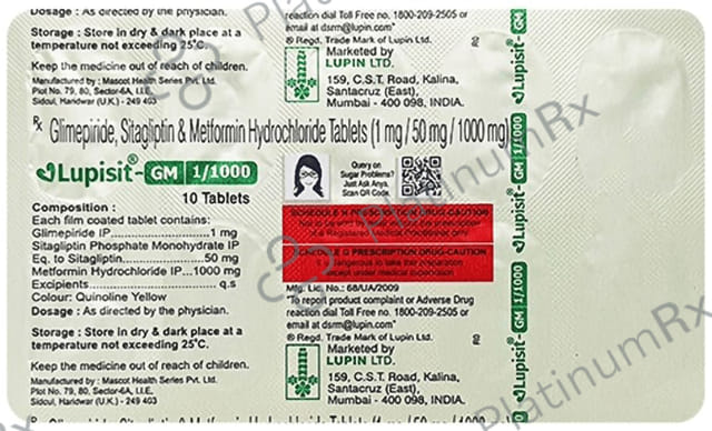 Lupisit GM 50/1/1000mg Tablet 10s