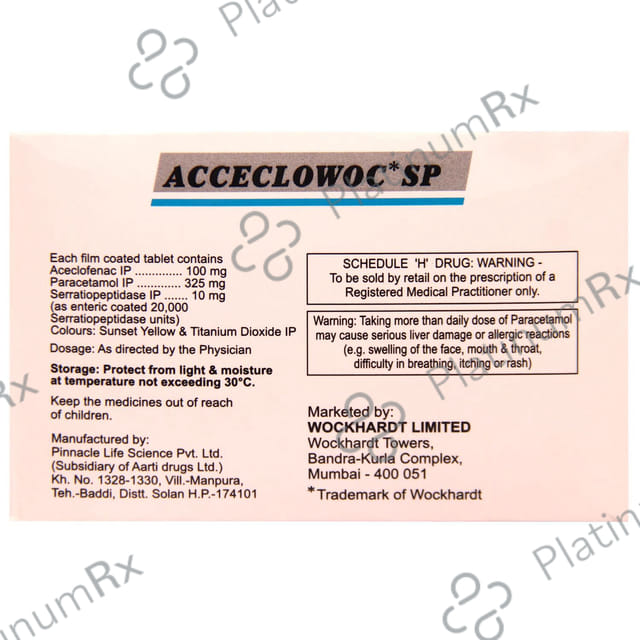 Acceclowoc SP 100/325/15mg Tablet 10s