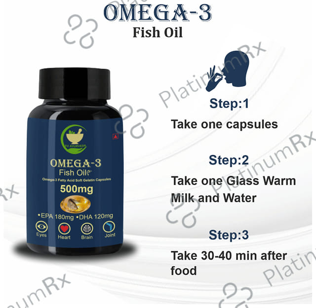 Fij Ayurveda Omega 3 Fish Oil 500mg Soft Gelatin Capsule 60s