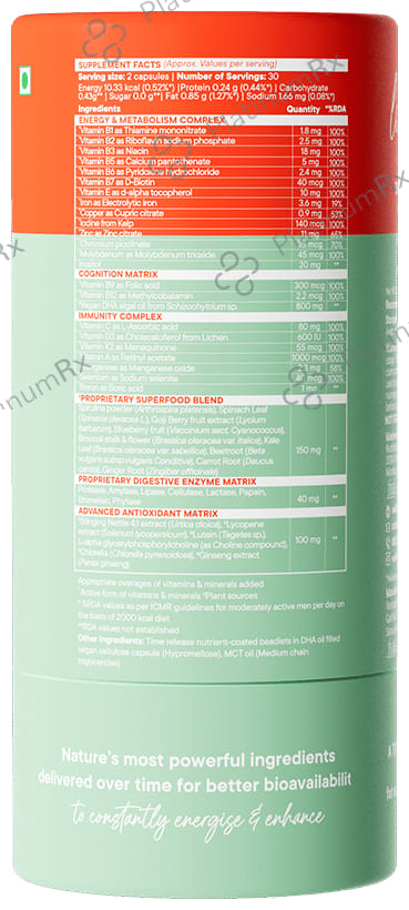 Wellbeing Nutrition Slow Multi for Him - With Caffeine & Ginseng for Energy & Performance - Capsule