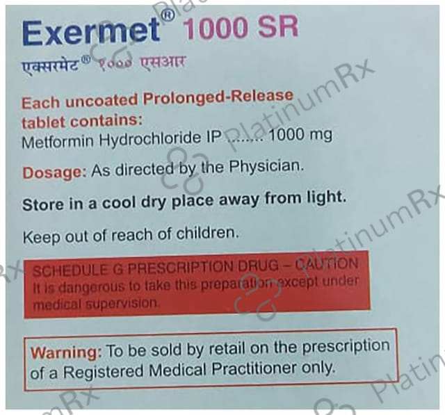 Exermet 1000mg Tablet SR 15s