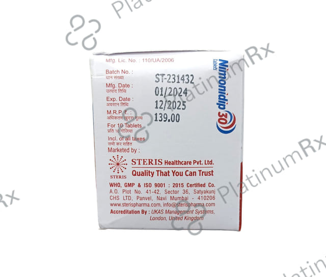 Nimonidip 30mg Tablet 10s
