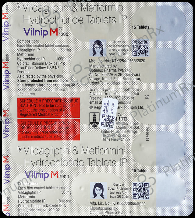 Vilnip M 1000/50mg Tablet 15s