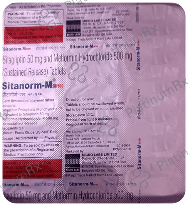 Sitanorm M 50/500mg Tablet 10s