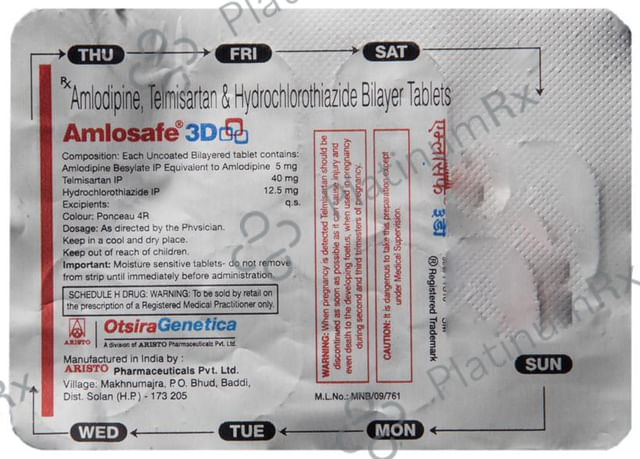 Amlosafe 3D 5/12.5/40mg Tablet 7s