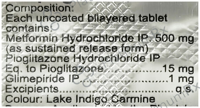 Triapriglim 1mg/500mg/15mg Tablet ER
