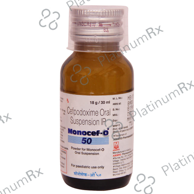 Monocef O 50mg Pineapple Peppermint Flavour Suspension 30ml