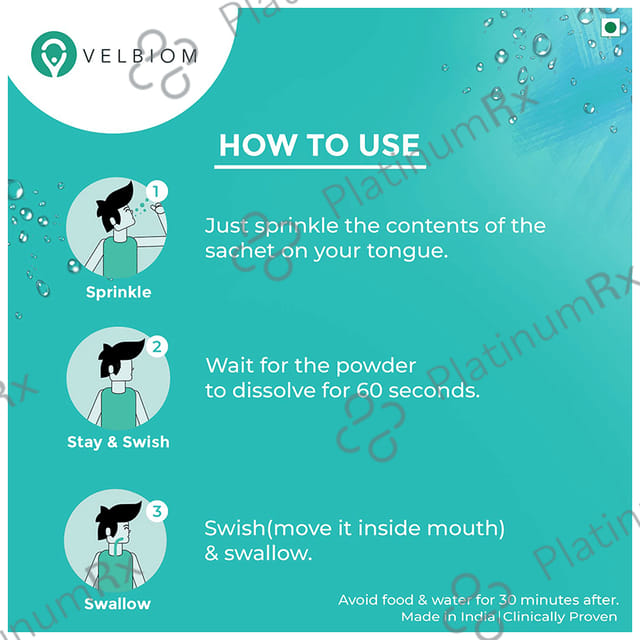 Velbiom Enkor-D Instamelt Probiotic Health Supplement for Oral Health - No Added Sugar - Flavour Mint