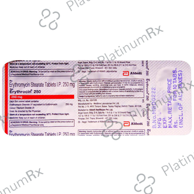 Erythrocin New 250mg Tablet 10s