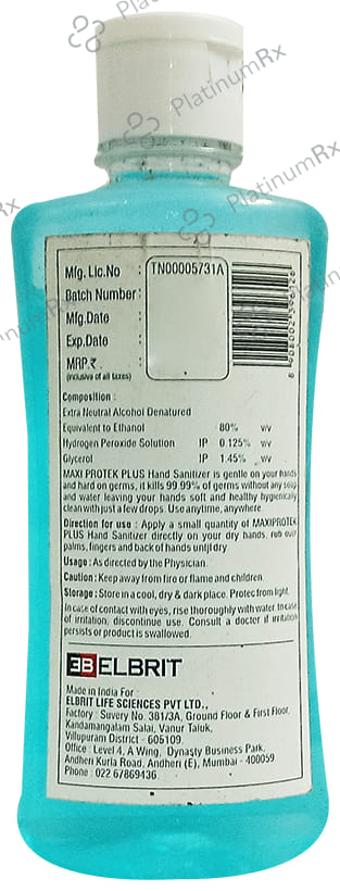 Elbrit Maxiprotek Plus Instant Hand Sanitizer