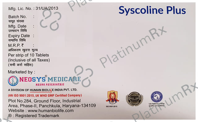 Syscoline Plus 500mg/800mg Tablet