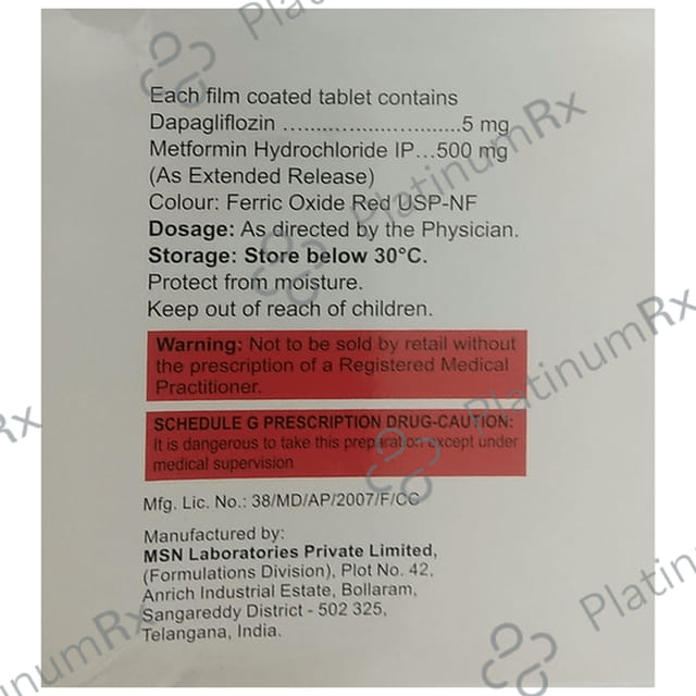 Gluxit M 5/500mg Tablet ER 10s