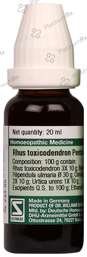 Dr Willmar Schwabe Germany Rhus Toxicodendron Pentarkan Ptk. 73 Drop