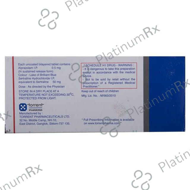 Alprax Forte 0.5/50mg Tablet 10s
