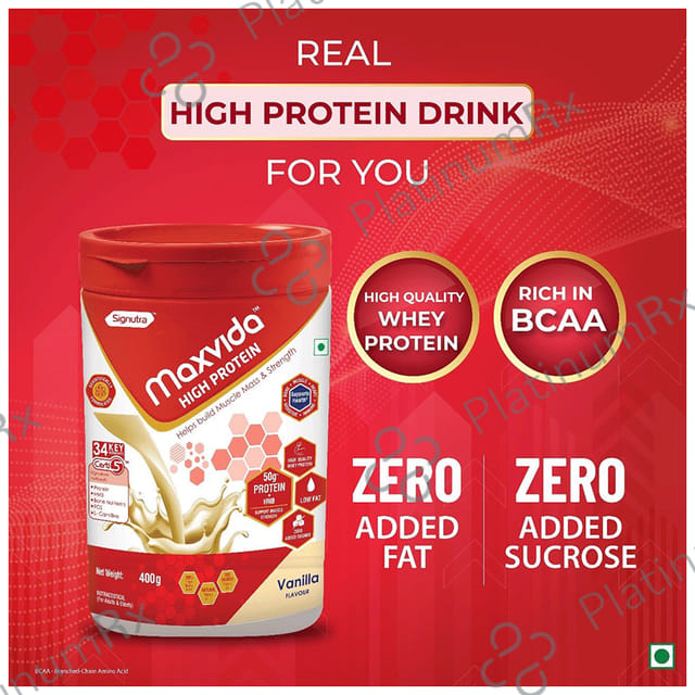 Maxvida High Protein Vanilla Flavour Powder 400gm