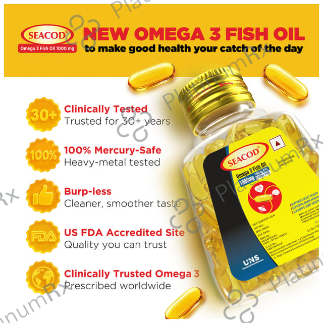 Seacod Omega 3 Fish Oil 1000mg Capsule 60s