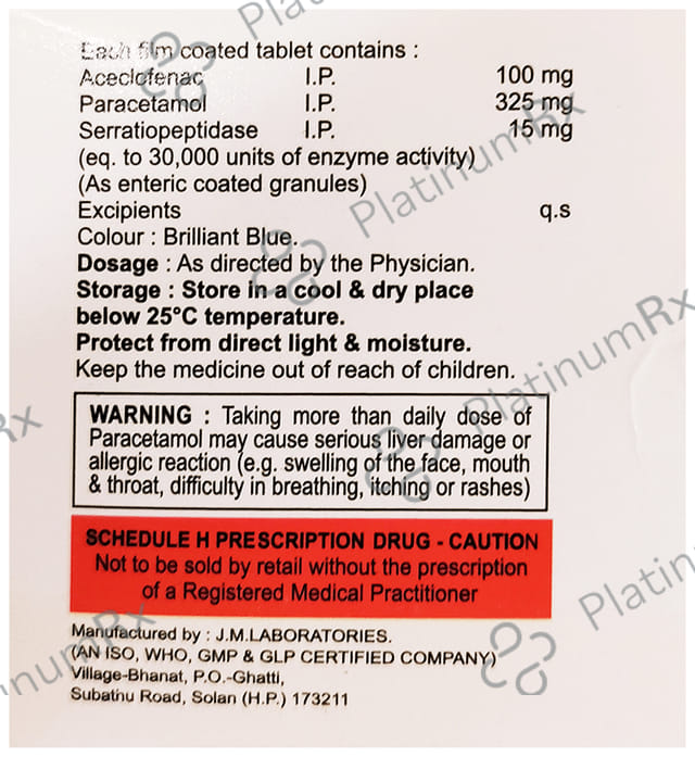 Anacius SP 100/325/15mg Tablet 10s