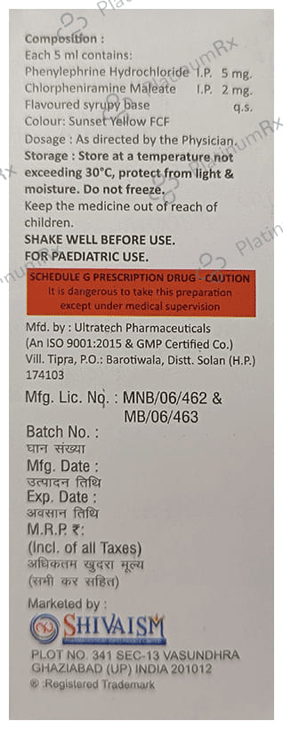 Coldshi 2/5mg Mixed fruit flavour Syrup 60ml