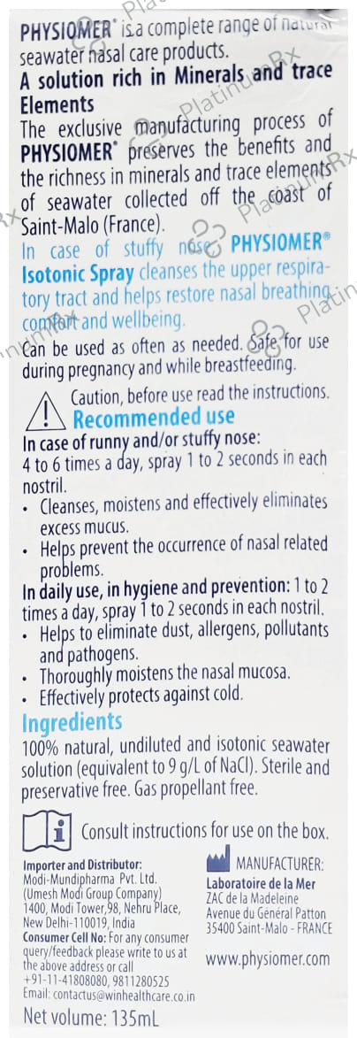 Physiomer Isotonic Nasal Spray 135ml