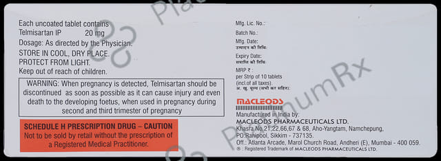 Telmiduce 20mg Tablet 10s