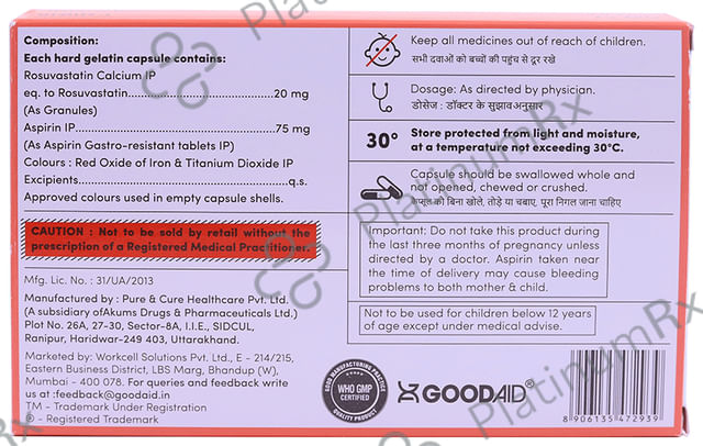 Aidrovastatin A 20/75mg Capsule 10s