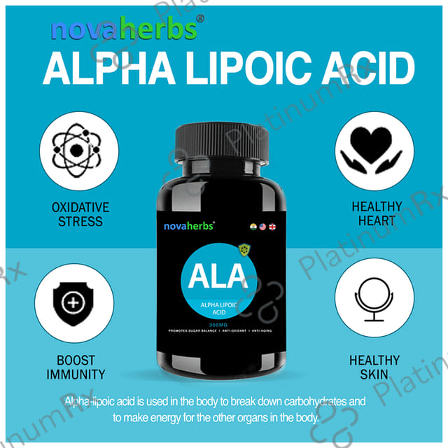 Novaherbs ALA Alpha Lipoic Acid 300mg Veg Capsule