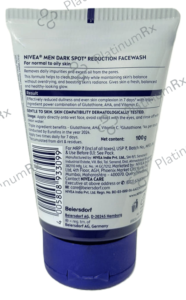 Nivea Men Dark Spot Reduction Face Wash with Vitamin C - For Clean & Clear Skin
