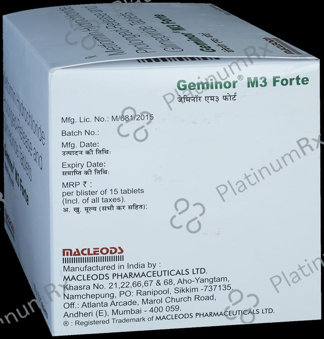 Geminor M 3 Forte 3/1000mg Tablet PR 15s
