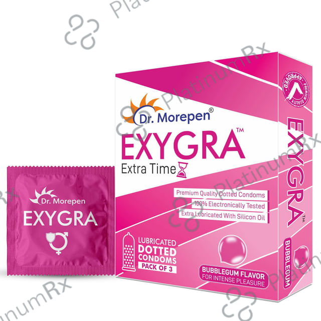 Exgyra Ultra Thin (Cotton Candy) Dotted Condom 3s