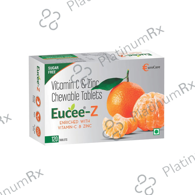 Eucee Z Vitamin C & Zinc Chewable Tablet Tangerine Sugar Free 120s