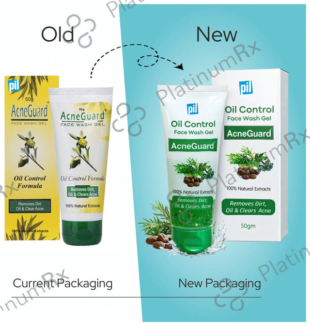 Acneguard Face Wash Gel Clears Acne, Pimples, Clogged Pores 50gm
