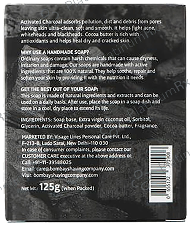 Bombay Shaving Company Charcoal Bath Soap (125gm Each) 3 units