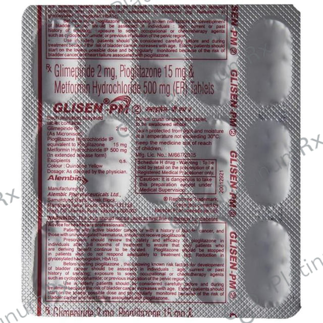 Glisen PM 2/500/15mg Tablet ER 15s