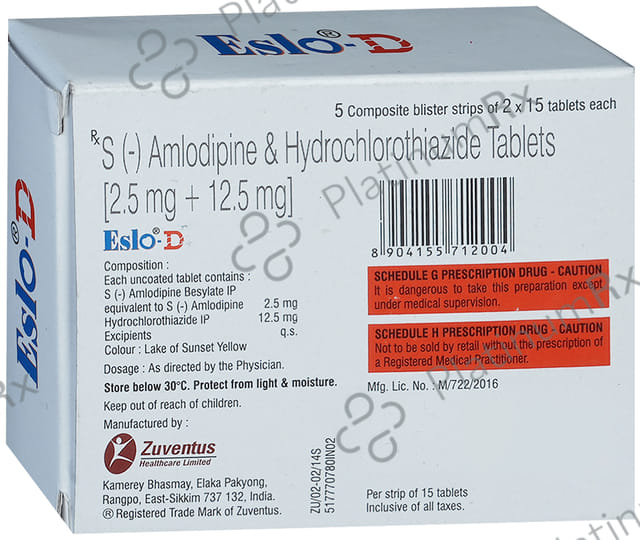 Eslo D 2.5/12.5mg Tablet 15s