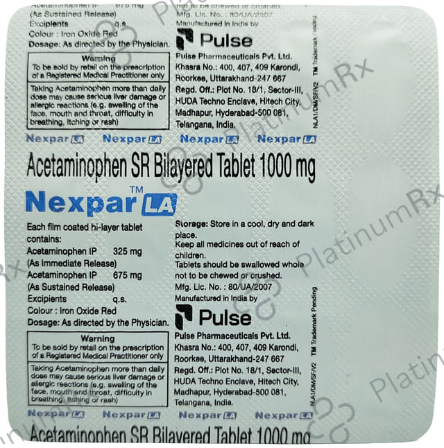 Nexpar LA 1000mg Tablet 15s