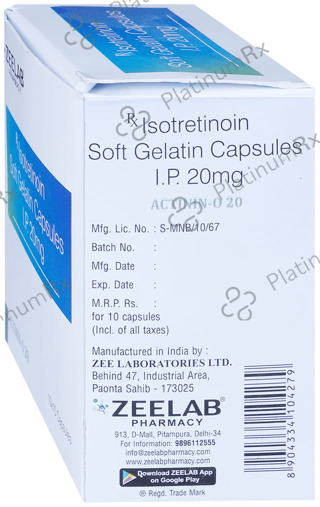 Actinin O 20mg Soft Gelatin Capsule 10s